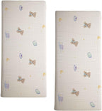 SDY Jersey Crib Sheets for Baby Girls,52"x28"X8", Pink Kawaii Bear Standard Oval/Retangle Crib Mattress Sheets for Toddler,Super Soft Breathable