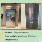 Booboo® (4 Pack) Child Proof Refrigerator Lock Fridge Door Locks | Baby Proof Your Cabinet Drawers, Dishwasher, Garbage Trash Can & Cupboards with 3M Adhesive Locks| Easy Installation No Tools Needed