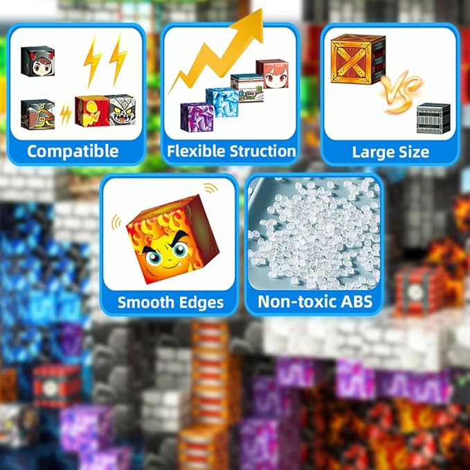 Magnetic Blocks-200PCS Magnetic Building Blocks Set, Kids Classroom Sensory Toy SJ003