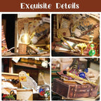 CUTEBEE DIY Miniature Dollhouse Kit, DIY Wooden Dollhouse Kit Miniature House Kit, Mini House Model for Adults and Teens, Creative Room Decorations, Gifts Idea for Family and Friends（Magic House