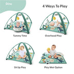 The Peanutshell Unisex Baby Play Gym & 7-in-1 Play Mat - Playmat Baby Toys 0-6, 6-12 Months Tummy Time Mat with Hanging Toys, Soft Padded Mat for Newborns, Infants - Dino
