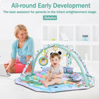 Baby Play Gym & Activity Mat,10-in-1 Tummy Time Mat,Panda Washable Baby Playmat with Detachable Toys,2 in 1 Baby Mat & Fence for Sensory Exploration and Motor Skill Development at Different Stages