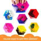 Sensory Soft Gel Liquid Toys: Sensory Fidget Hexagon Liquid Motion Toys Autism Kids Sensory Toys 6 Pack