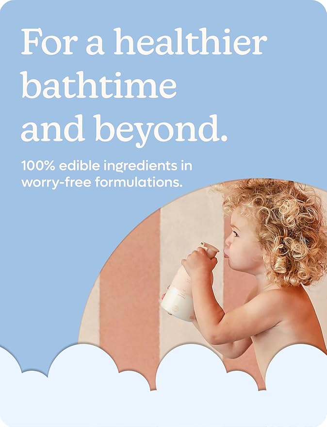 Babyology All Natural Baby Wash and Shampoo - 100% Edible Ingredients - with Organic Rose Water (Unscented) - 12 FL. OZ - Good for Sensitive Skin - Non Toxic - Tear Free (Pack of 2)