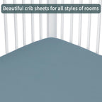 Baby Crib Sheets for Boys Girls, 2 Pack Fitted Crib Sheet for Standard Crib and Toddler Mattress, Soft Microfiber Baby Sheet 52x28x8in. (Dark Green & Dark Grey)