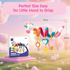 hahaland Car Seat Toys for Babies 0-6 Months Girl - Baby Toys 3-6 Months - Rattle, Mirror, Crinkle, Squeaky Carseat Stroller Toy 0-6 Months Developmental Newborn Baby Girl Birthday Gifts