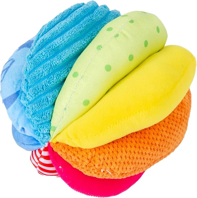 Montessori Baby Toys Play Kit Montessori Mirror Peekaboo Knob Puzzle, Medium Spinning Drum and Rainbow Fabric Ball Kit Toys for6-12Months Toddlers (Play Kit 3)