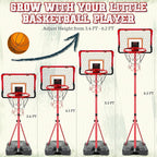 Meland Kids Basketball Hoop, 2-in-1 Adjustable Toddler Basketball Hoop with Electronic Scoreboard Indoor Outdoor Toys for Kids Toddlers Outside Toys for Boys Age 3 4 5 6 7 8