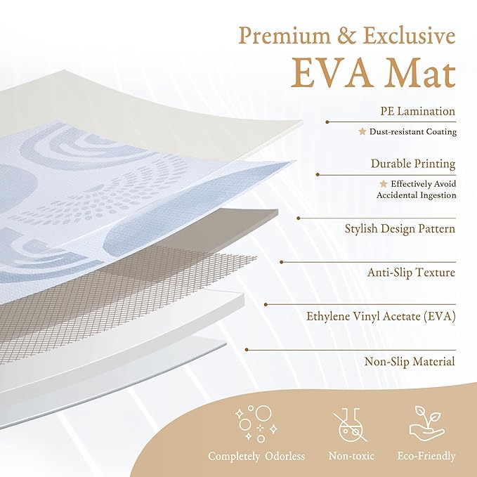 PopsyKosy Premium Exercise & Baby Foam Play Mats - Stylish & Large Non-Toxic Odorless Floor Mat - 6 Tiles - Spacious 6ft x 4ft - Peel-Resistant Reinforced Ver.- Soft, Thick, Waterproof - Foggy Gray