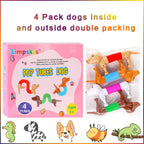 Robot dog,Dog pop tubes,Toy Dog,Animal pop Tubes,Fidget Toys for Kids,Sensory Toys for Kids 5-7,Dog Party Favors,autism sensory products,sensory toys for kids with autism,toys for ages 5-7（4 Pack Dog）