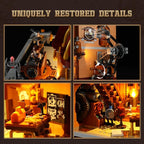 FUNWHOLE Steampunk Flying Club Lighting Building-Bricks Set - 1871 Pcs Modular Building Blocks Display Collectible Set for Adults