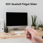 EDC Magnet Fidget Slider - Sliver Seashell Design Push Card Adults Magnetic Clicker Block with Anxiety Stress Relief, Sensory Haptic Office Desk Toy for ADHD, Gifts for Boyfriends and Father