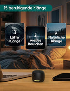 Babelio White Noise Sound Machine, Night Light, Mini and Portable, 15 Non-looping Sounds, Timer, Memory Function, for Adults Baby, Travel