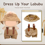 5 Complete Style Clothes Sets for 17cm Dolls - Hat & Overalls Dress Up Outfit for 17cm 15cm Dolls,Designer Outfits Bundle with Luxury/Cute/Sporty Themes, Gift for Doll Lovers (Smile, 17cm/15cm)