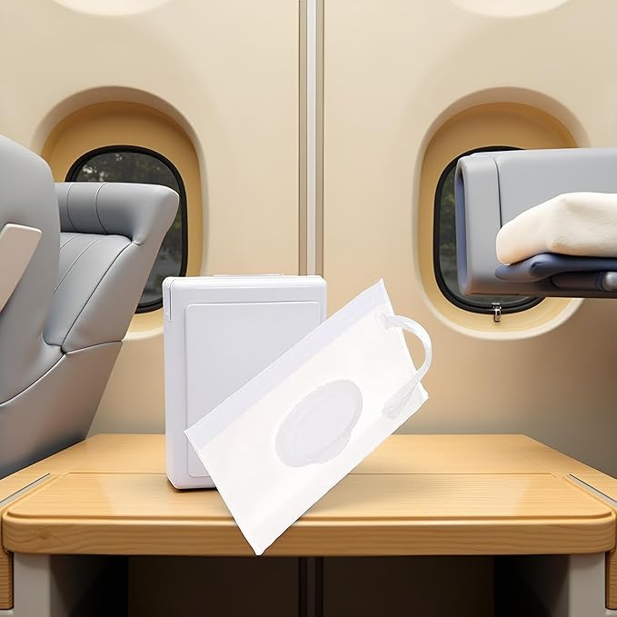 Transparent Baby Wipe Case Travel Holder Keeps Wipes Moist Set of Wet Wipes Holders Cases Portable Travel On The Go Refillable Dispenser Container, Diaper Wipe Holders