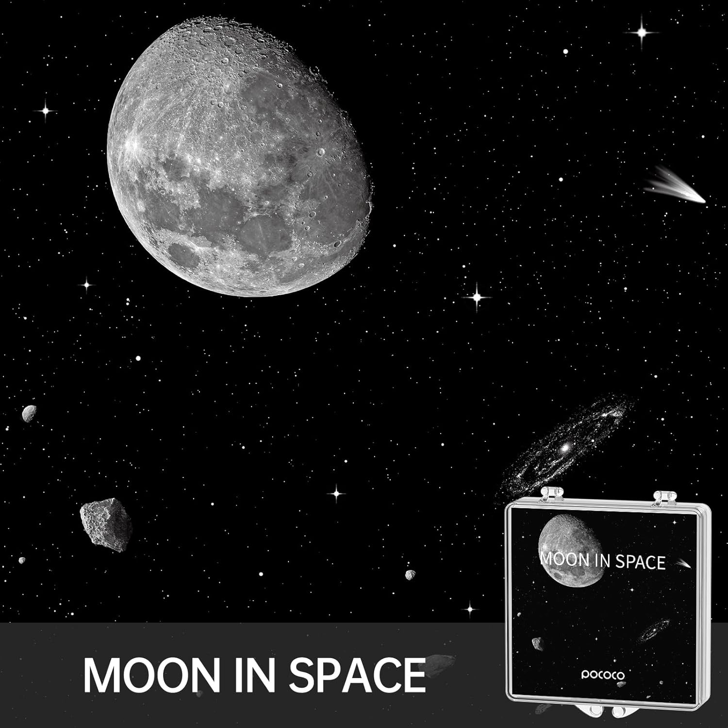 POCOCO Moon and Stars Series Galaxy Star Projector Night Light Discs: Realistic Galaxy Patterns, 5K Ultra HD, 96% Light Transmission, High Brightness - 6-Piece Pack (Projector Not Included)