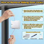 Sliding Door Lock 4 Pack, Child Safety Lock For Sliding Glass Doors, Easy To Install, Keeps Your Baby Out Of Danger, For Sliding Glass Doors, Sliding Windows, Sliding Closets, Etc (Blue)