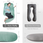 MOON PARK Pregnancy Pillows for Sleeping - U Shaped Full Body Maternity Pillow with Removable Cover - Support for Back, Legs, Belly, HIPS - 57 Inch - Turqouise - Cooling Cover