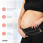 AZMED Maternity Belt Back Support - Adjustable Abdominal Binder for Pregnancy - Belly Band for Pelvic, Waist & Lower Back Comfort - Fits Up to 46 Inches - Black