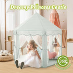 Monobeach Princess Tent Girls Celadon Large Playhouse Kids Castle Play Tent with Star Lights Gift Toy for Children Indoor and Outdoor Games, 55'' x 53'' (DxH)