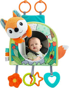 Car Seat Toy, Baby Car Mirror Toy for Rear Facing, Travel Baby Activity Center with Hanging Engaging Toys for Infants Babies 0-6-12-18 Months Boy Girl