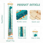Personalized Name Growth Chart for Kids, Cute Dinosaur Baby Height Chart, Canvas Height Measuring Rulers for Boys Girls, Nursery Decor Baby Boy Girl Growth Ruler Measuring Board