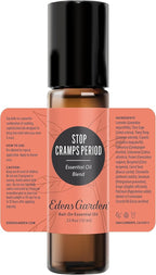 Edens Garden Stop Cramps Period Essential Oil Roll-On Blend- 100% Pure Premium Grade, Natural, Therapeutic, Aromatherapy, Kid & Skin Safe, The Best for Body, Comfort Pre-Diluted 10 ml (.33 fl oz)