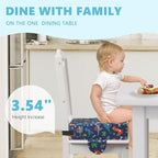 Booster Seat for Kitchen Chair with Adjustable Straps, Toddler Booster Seats for Dining Table Portable for Travel Camping Eating, Booster Cushion for Table for Baby Child Infant Kid Boy Girl