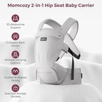 Momcozy Baby Carrier with Hip Seat, 2-in-1 Forward-Facing Carry for Active Babies, Detachable Hands-Free Carrier up to 44lbs, Breathable Infant Carrier Fits Waist Sizes up to 45 Inches, AirMesh Grey
