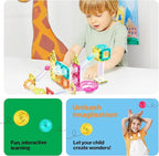 PicassoTiles Magnet Tiles Building Block Travel Size Magnetic Marble Run Construction Toy Set Mini Diamond Marble Racetrack Building Blocks Playset Education STEM Learning Kit Boy Girl 3+ PTMG45