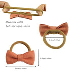 24-Pack Multicolor Linen Bow Hair Ties for Toddler & Infant Girls - Gentle No-Damage Elastic Ponytail Holders