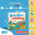 Ditty Bird Dinosaur Book for Toddlers | Realistic Dino Sound Book | Interactive T-Rex Board Books for Toddlers 1-3 | Sensory, Musical Books for Dino Lovers | Sturdy Nursery Rhyme Toys for Baby