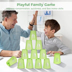 yeesport 48 PCS Sport Stacking Cups with Horse Pattern, Sport Training Game for Challenge Competition, Plastic Stacking Cups, Classic Family Game for Youth and Adults, Red+Blue+Green+Yellow