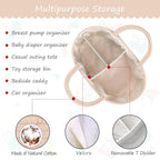 COMSE Baby Diaper Caddy Organizer, Car Caddy, Diaper Change Organizer, Gift Baskets Empty, Portable Tote Bag with Divider, Baby Shower Gifts Newborn Essentials Registry Must Have, Beige