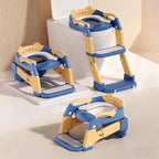 Potty Training Seat, Upgrade Toddler Toilet Seat for Kids Boys Girls, 3 in 1 Potty Training Toilet with Step Stool Ladder-Non Slip Foldable (Blue+Yellow)