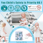 GOGOSO Ball Pits Balls for Toddlers Pack of 50 100 200 Plastics Shape Ball Non-Phthalate Non-BPA Non-Toxic 2.2-Inch Crush Proof Play Balls