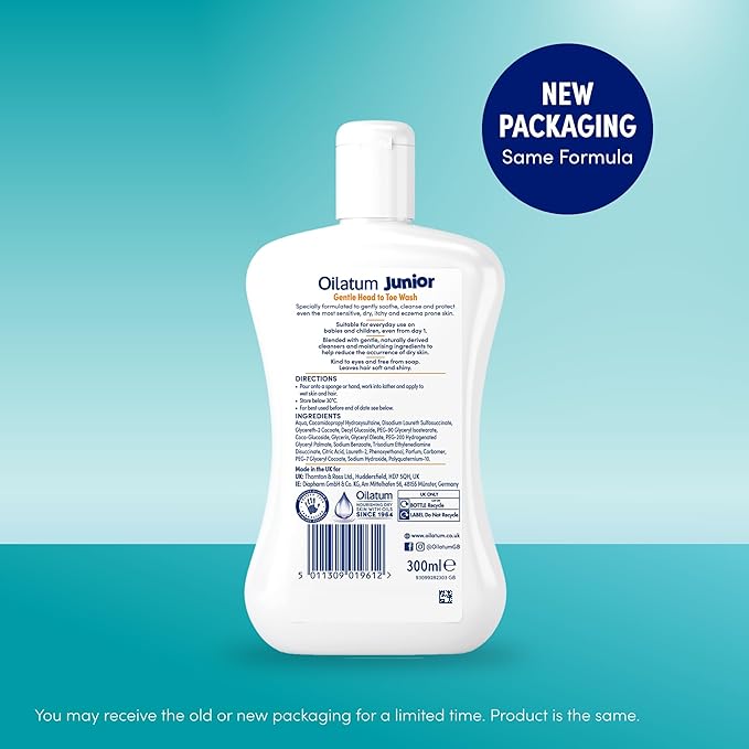 Oilatum Daily Junior Head To Toe Wash for Dry skin, 300 ml