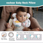 vocheer Baby Travel Pillow(Upgraded), Head and Neck Support Pillow for Pushchair, Car Seat,Stroller, Bouncer, Cotton(Rabbit)