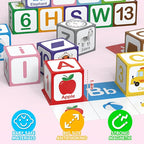 26-Piece Magnetic Blocks for Toddlers 1-3 | STEM Learning Toys with ABC, 123, Animals | Includes 9 Early Learning Cards | Big 1.4-inch Blocks are Choke-Proof and Easy to Grip