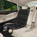 Car Seat Protector 2 Pack Baby Car Seat Covers with Mesh Pockets & Non-Slip Backing 600D Durable Seat Protector Under Baby Car Seat (Black & Red, Large)