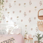 YouRfocus Daisy Wall Decals | 84 PCS Boho Flower Stickers for Girls' Rooms, Playrooms, and Nurseries | Dual Layer Print for High Coverage | Removable Peel and Stick Wall Decor (Pink-B) | 12 Sheets