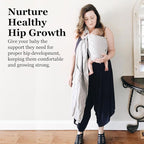 Ring Sling Baby Carrier, Soft Linen Cotton Baby Sling Carrier Newborn to Toddler, Baby Wrap Carrier for Plus Size Parents, Perfect Shower Gift, Grey