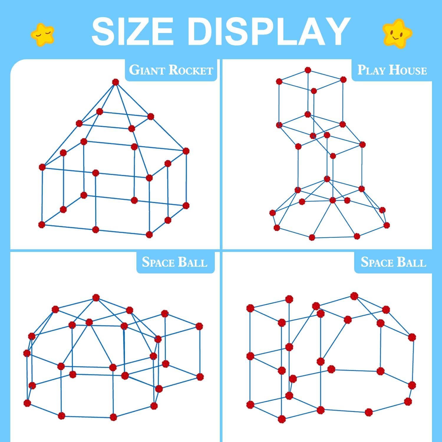 SpringFlower Fort Building Kit for Kids,STEM Construction Toys, Educational Gift for 3 4 5 6 7 8 9 10 11 12 Years Old Boys and Girls,Ultimate Creative Set for Indoor & Outdoors Activity,100 Pcs