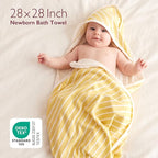 Momcozy Baby Towel with Hooded - Ultra Soft & Absorbent Large Bath Towel Set for Comfort & Gentle on Baby's Skin - Med Thick& Durable -Shower Gift & Bath Essential for Newborn, Infant, Toddler
