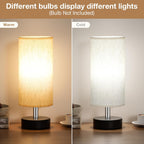 Small Table Lamp for Bedroom Set of 2 - Bedside Lamps for Night Stands, Minimalist Nightstand Light Lamp, Desk Lamps for Reading Room, Kids Room, Living Room, Office, Dorm