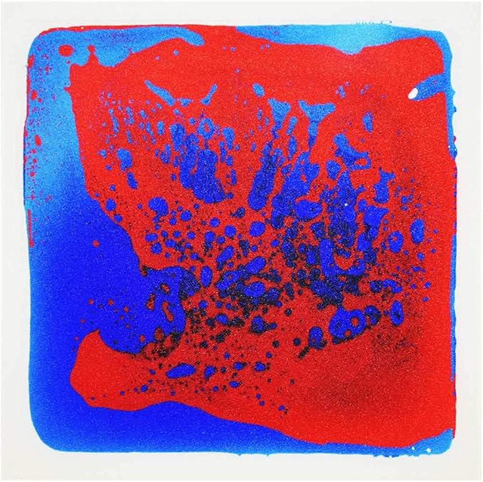 LONGKING 12" X 12" Sensory Tiles for Activity Play Centers for Children, Sensory Floor Tiles, Liquid Floor Tiles, Autism Sensory Poducts, Blue-Red-Black