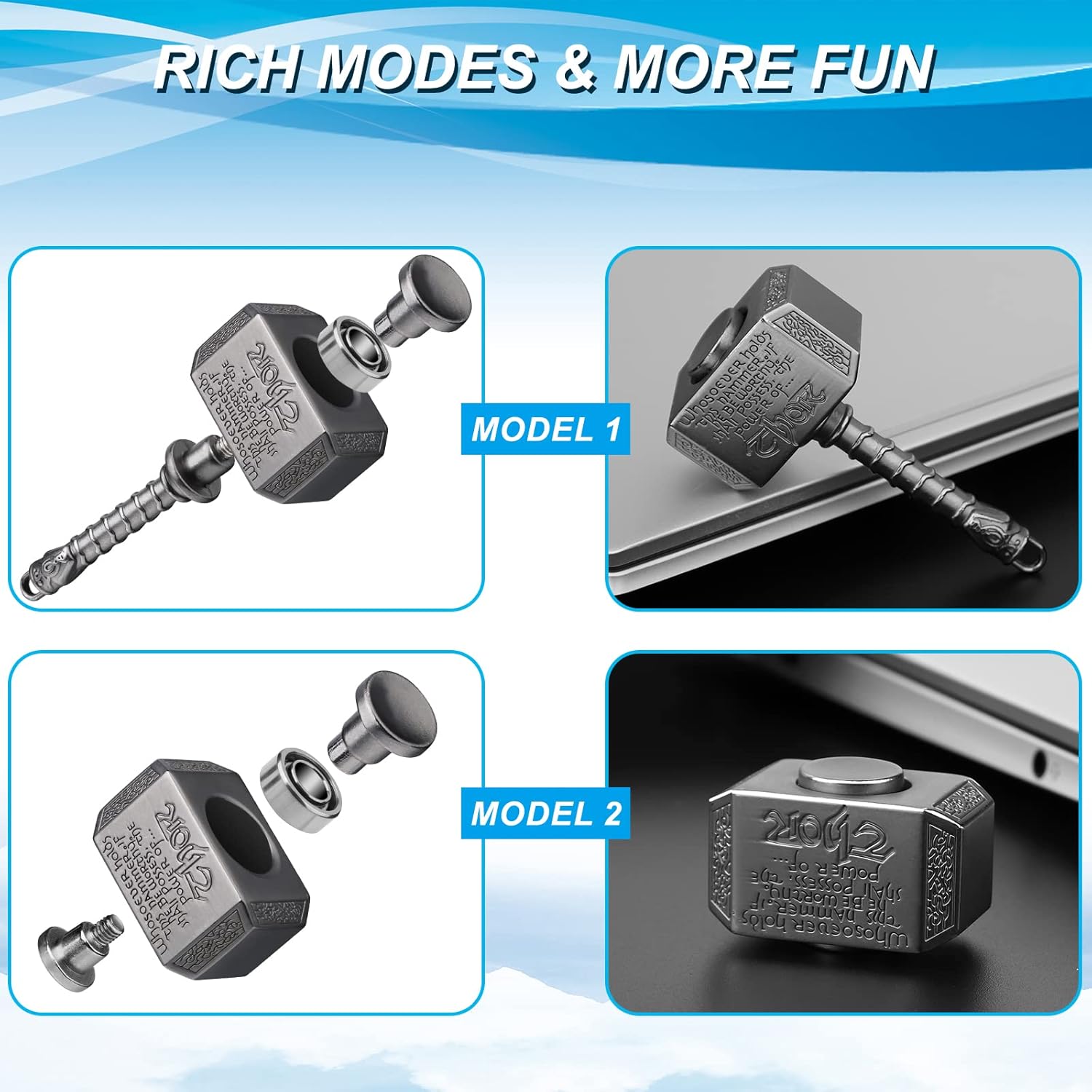 Cool Fidget Toys Set for Kids Adults, Wizard Fidget Spinner, Hammer Finger Hand Spinner, Infinity Cube, Rainbow Fingertip Gyro, Fidget Pad, Gifts for Stress Relief Party Favors Goody Bag Fillers