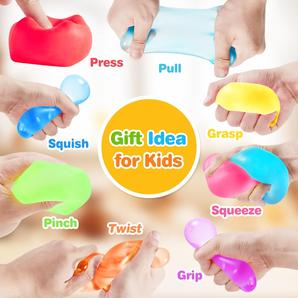 Stress Cube Fidget Ice Cube Stress Balls, 8 Pcs Stress Balls for Kids, Fidget Toys Adults Stress Relief Squeeze Ball, Square Shape Hand Exercise Ball, Sensory Toys for Autistic (Gel Sugar Cube 8Pack)