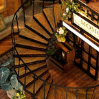 CUTEBEE Dollhouse Miniature with Furniture, DIY Wooden Dollhouse Kit Plus Dust Proof, Creative Room Idea(Forest Tea Shop)