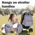 Baby Diaper Bag Backpack, Multifunction Baby Bag for Mom Dad, Large Capacity Diaper Backpack with Changing Pad Stylish Pañaleras para Bebe Stroller Straps, Newborn Baby Essentials Must Haves for Women